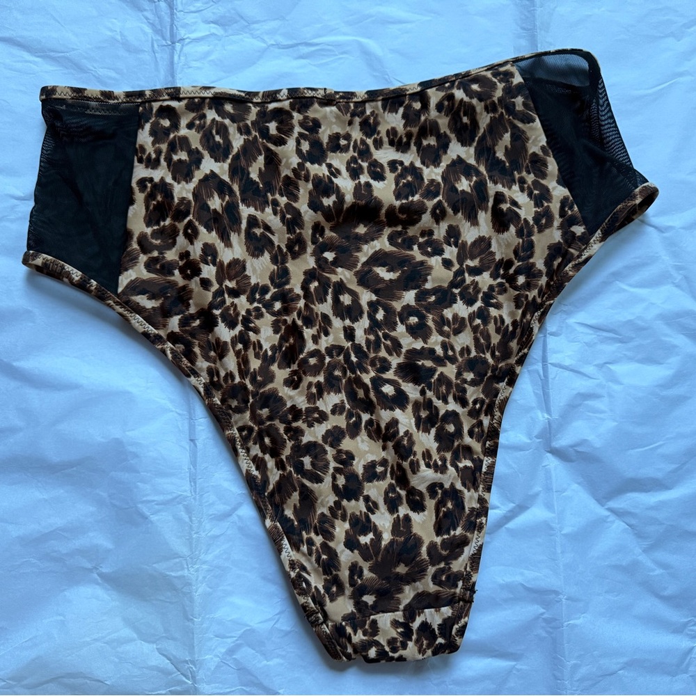 New without tags Aerie Leopard High Cut Cheeky Bikini Bottom - Picture 2 of 4